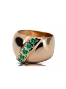 Oryginalny wyrób Vintage 14k z różowego złota Szmaragd Pierścionek Vintage unikatowe vrc036r